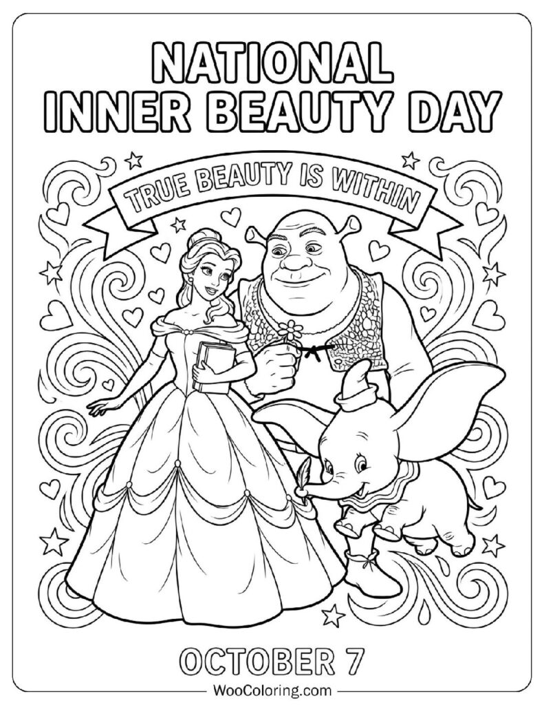 October 7 – National Inner Beauty Day Picture to Color