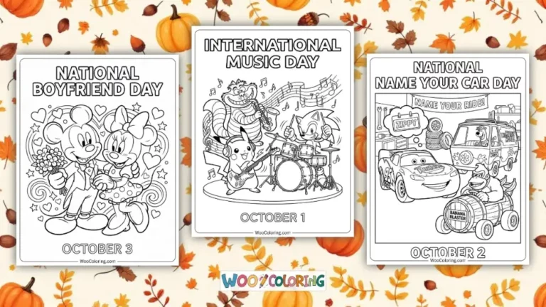 October Coloring Pages Design Image