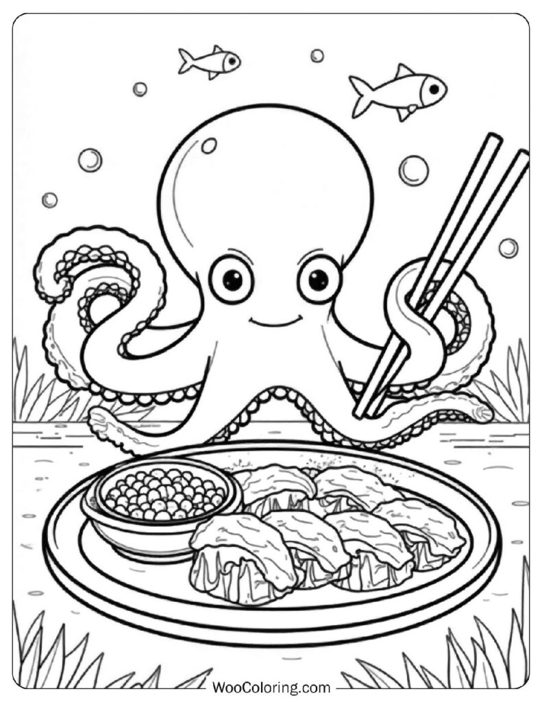 22 Sushi Coloring Pages  Free PDF To Print  - 99