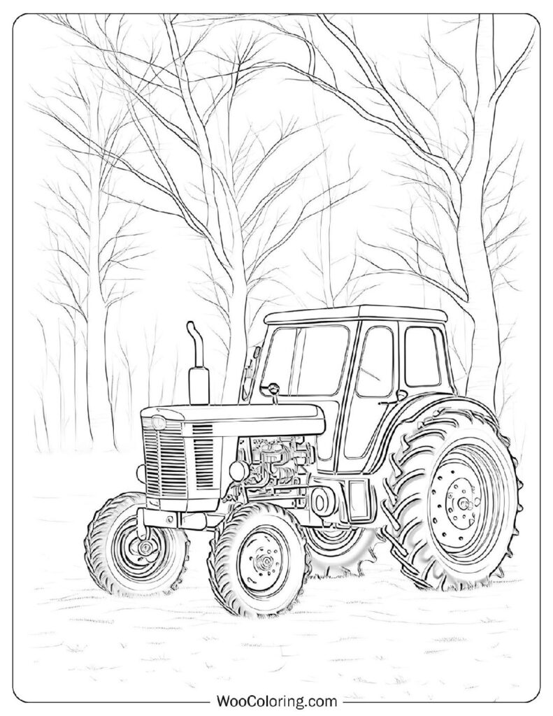 Old Farm Tractor Coloring Picture