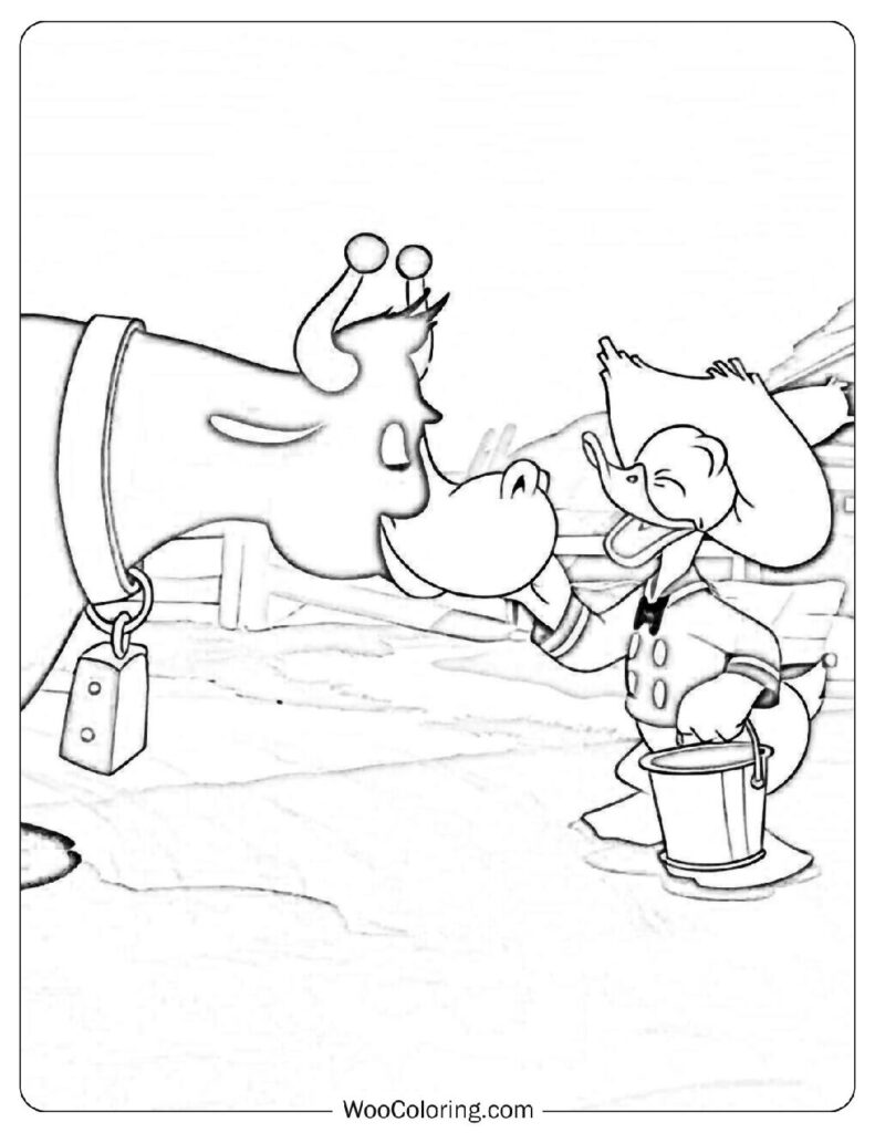 Old MacDonald Had A Farm – Duck And Cow Coloring Sheet