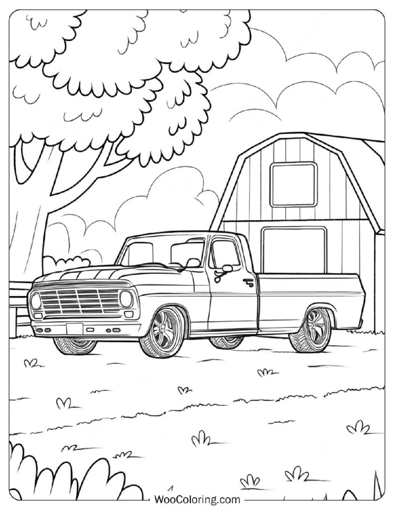 Old Truck Coloring Sheet For Preschoolers – Vintage Vibes On Wheels