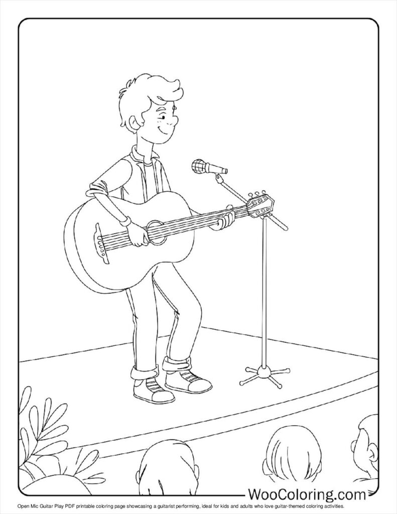 100  Guitar coloring pages  Free PDF To Print  - 16