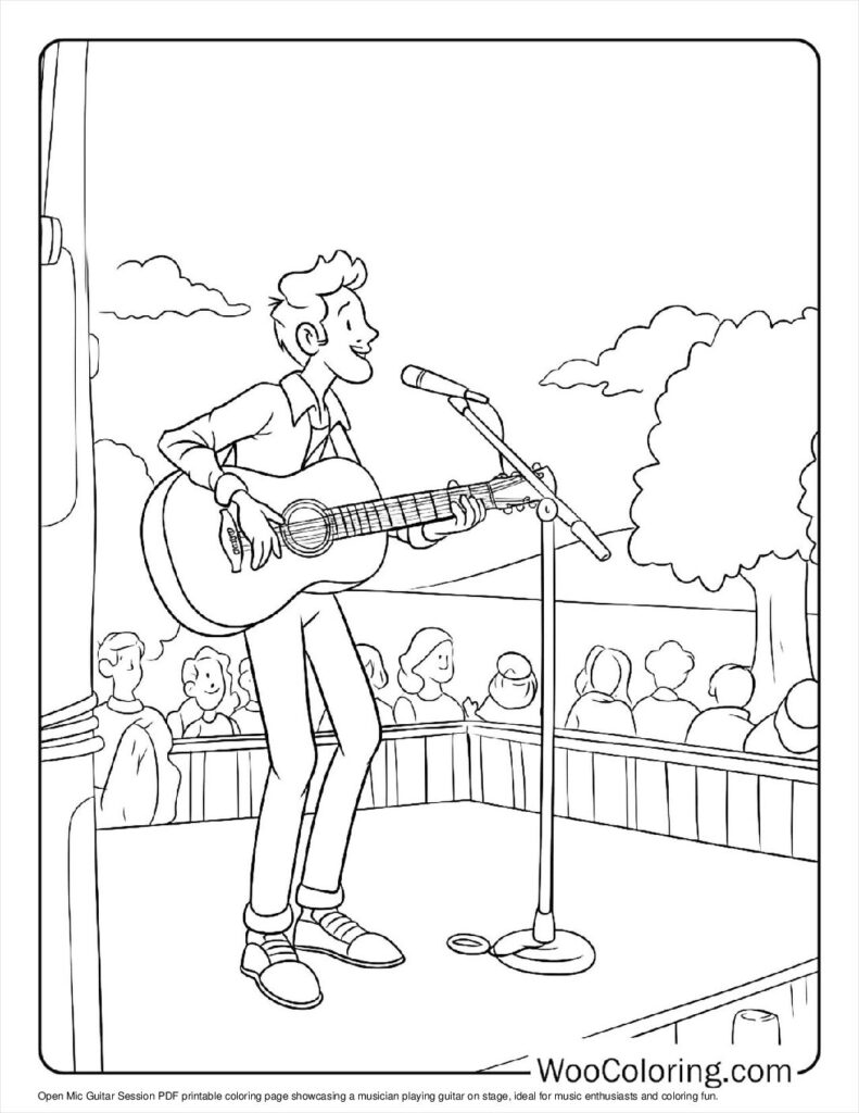 100  Guitar coloring pages  Free PDF To Print  - 69