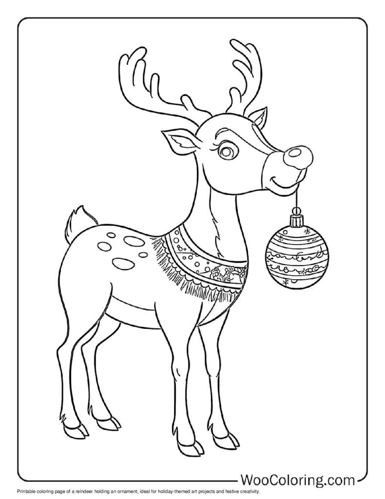 100  Reindeer coloring pages  Free PDF To Print  - 15