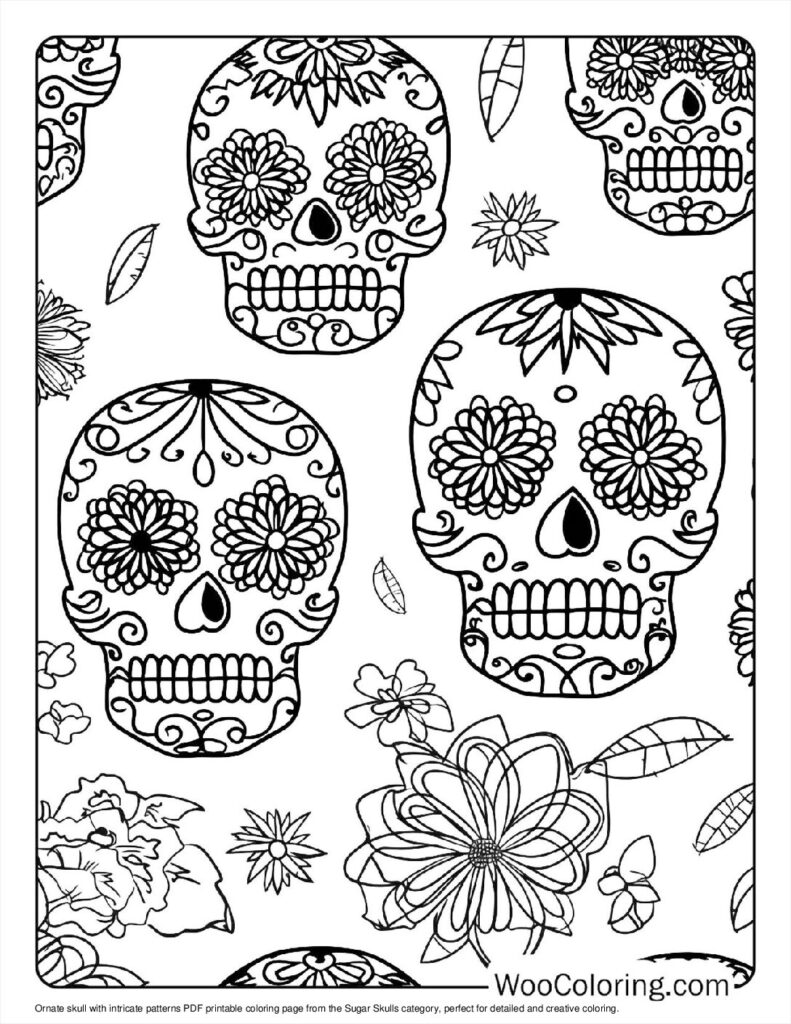 100  Sugar Skulls coloring pages  Free PDF To Print  - 91