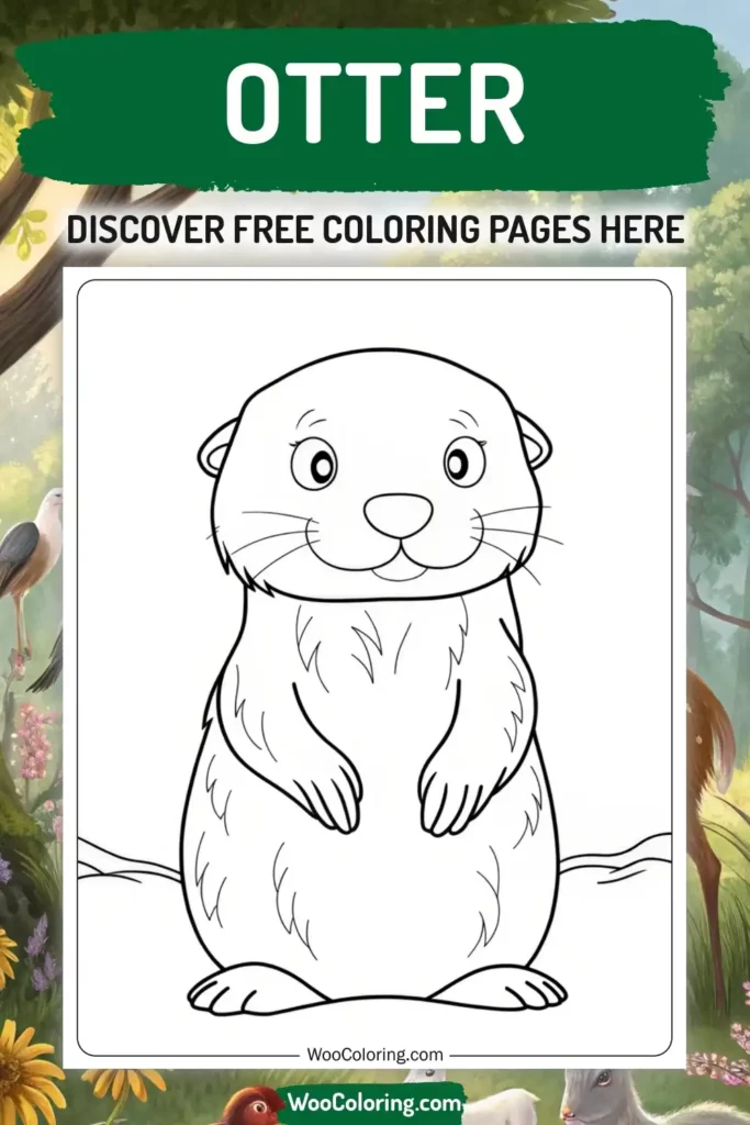 Otter coloring pages designs from animal