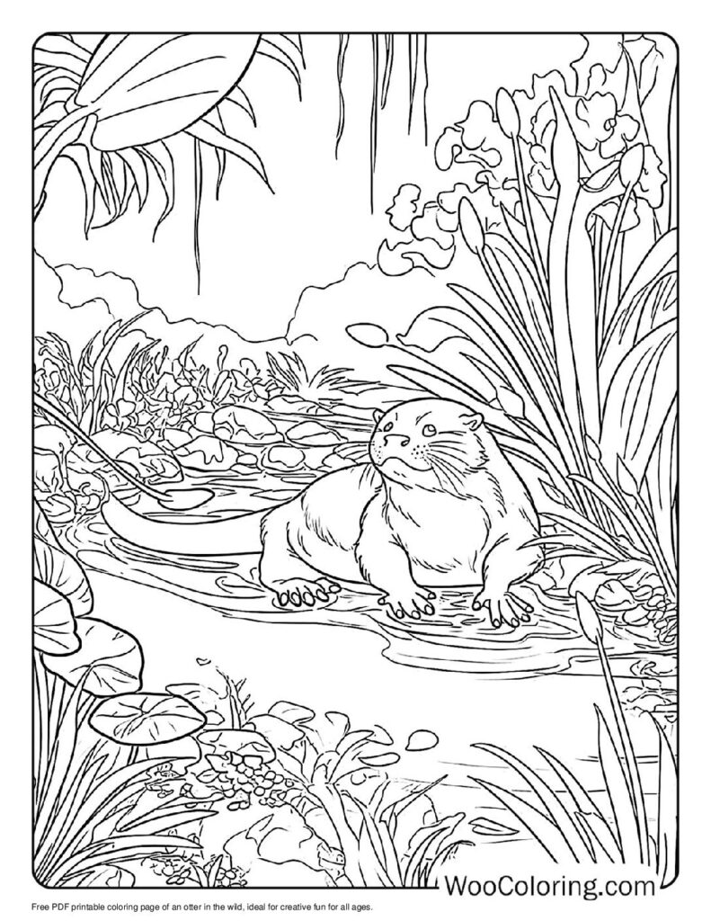 100  Otter coloring pages  Free PDF To Print  - 23