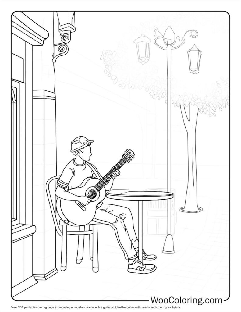 100  Guitar coloring pages  Free PDF To Print  - 43