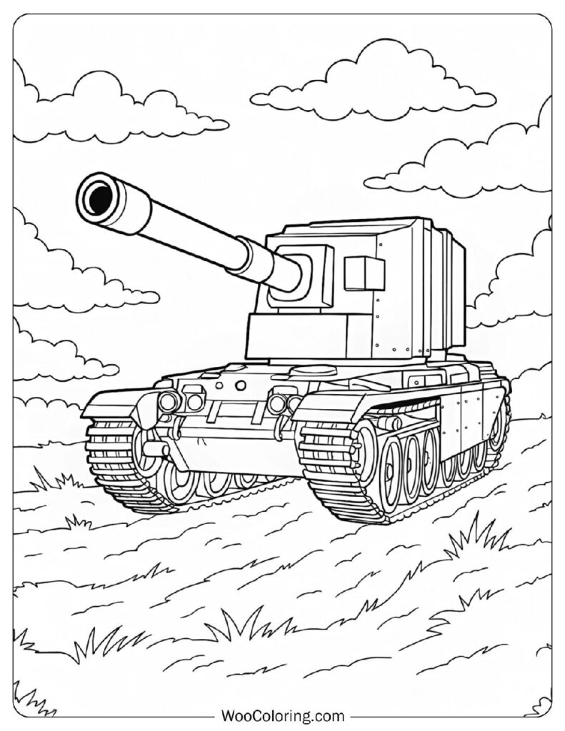 Outline Coloring Page Of Tank the FV4005 British made