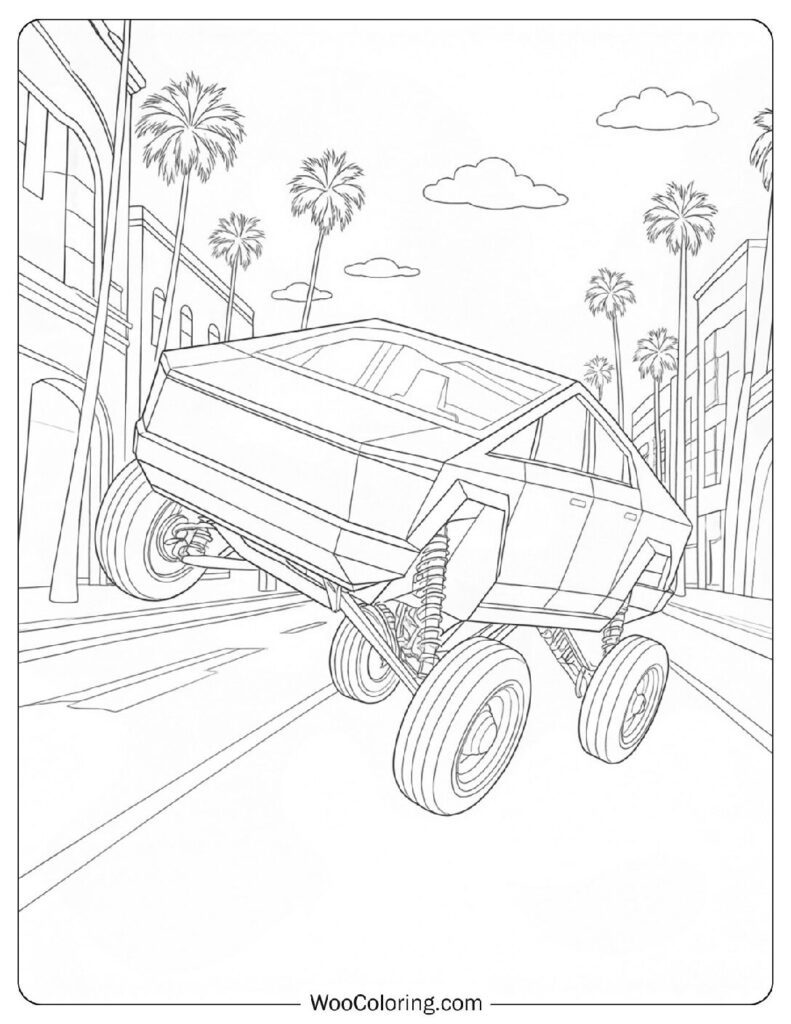 Outline of a Tesla Cybertruck Lowrider