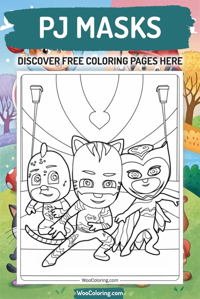 PJ Masks coloring pages designs from TV Show