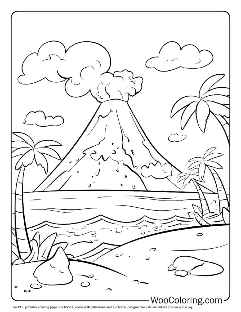 100  Volcano coloring pages  Free PDF To Print  - 73