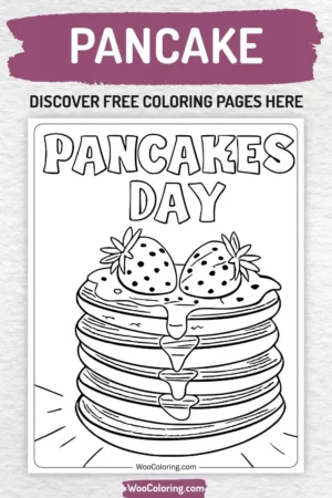 Pancake coloring pages designs for kids