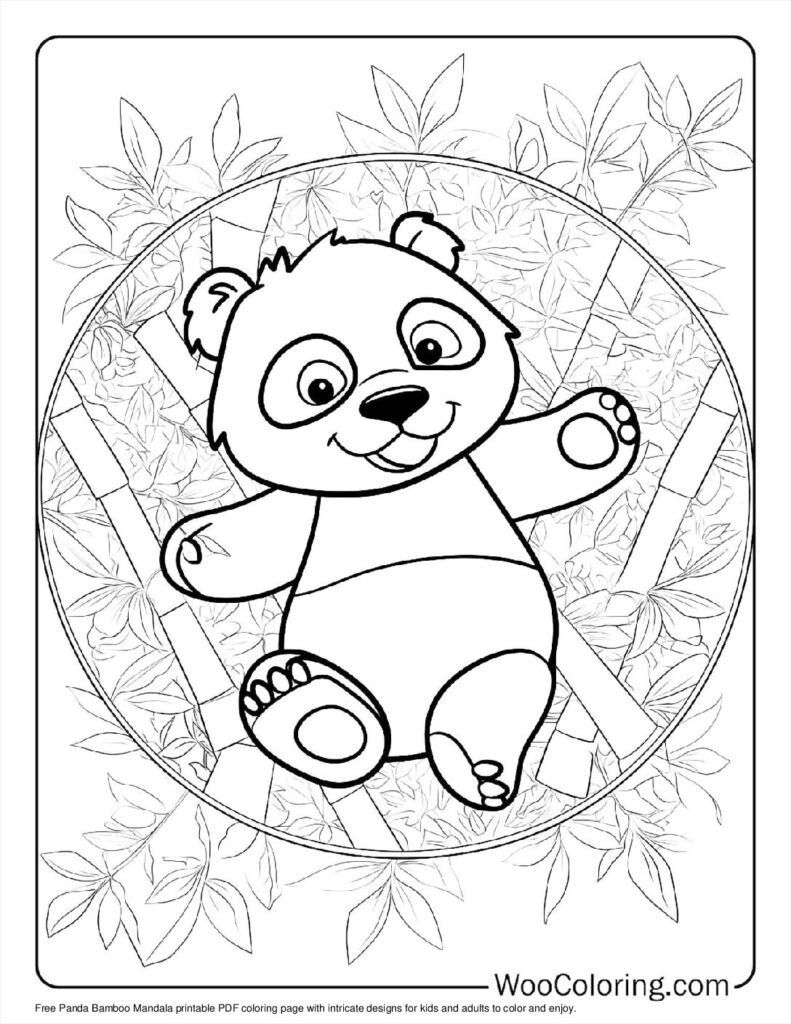 Panda Bamboo Mandala For Kids