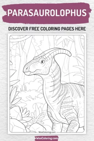 Parasaurolophus coloring pages designs for kids