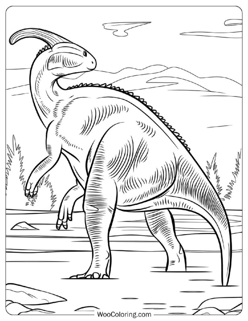 Parasaurolophus Exploring the Water