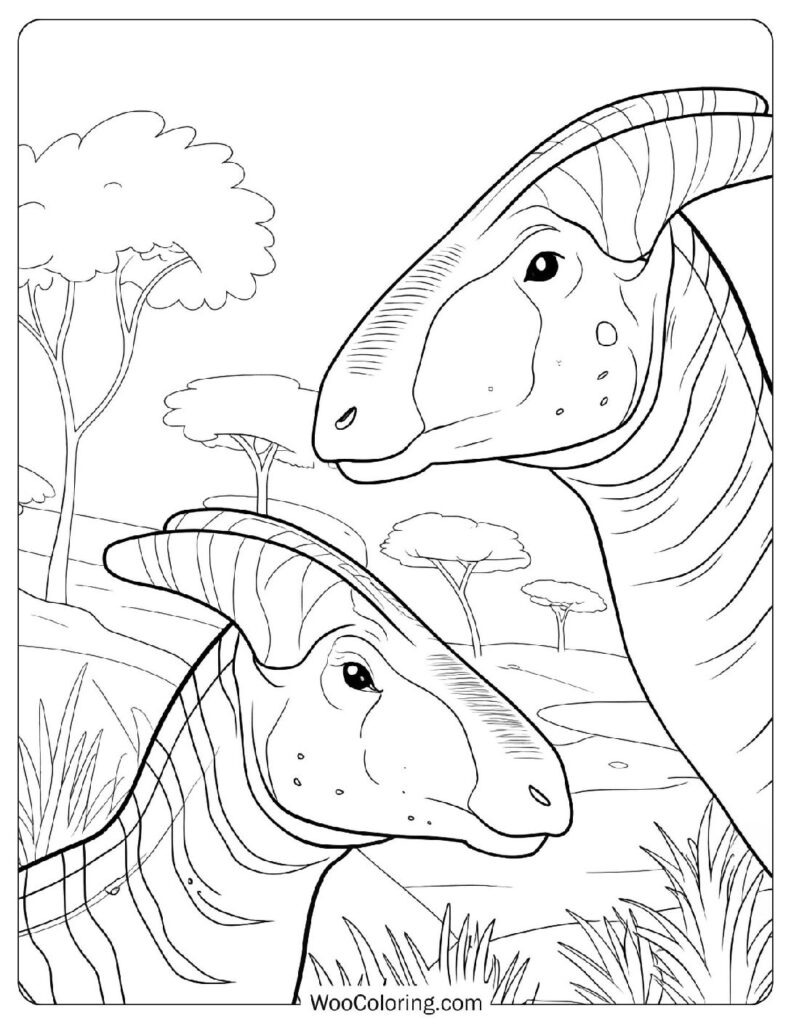 Parasaurolophus Pair in the Wild