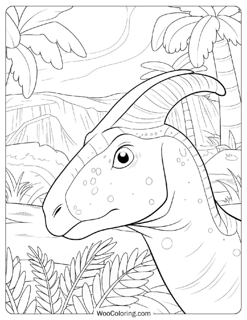 Parasaurolophus in a Jurassic Landscape