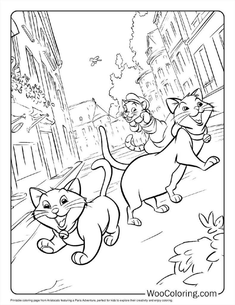 Paris Adventure Coloring Page For Kids