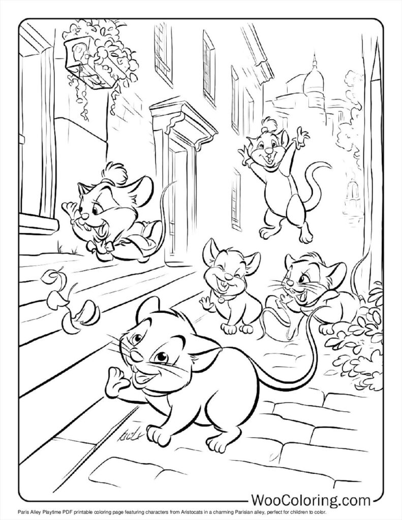 Paris Alley Playtime Coloring In For Kids