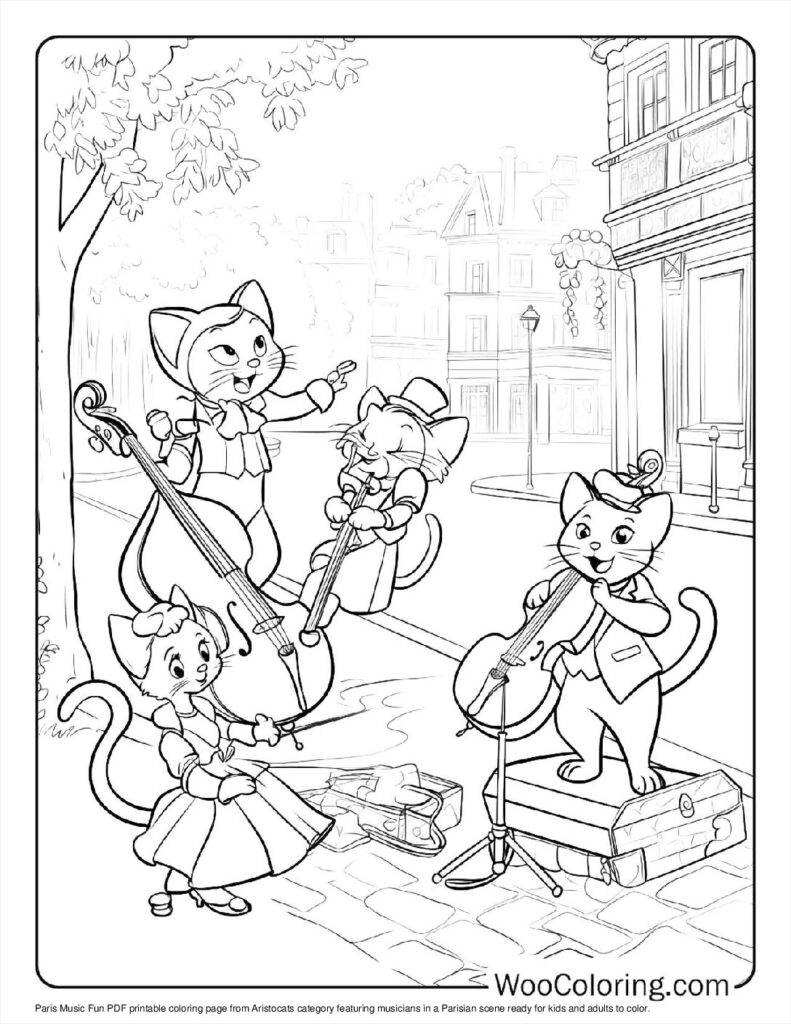 Paris Music Fun Coloring Sheet