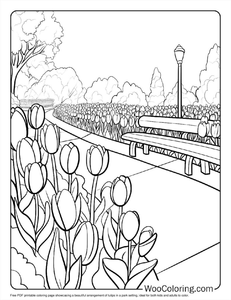100  Tulip coloring pages  Free PDF To Print  - 23