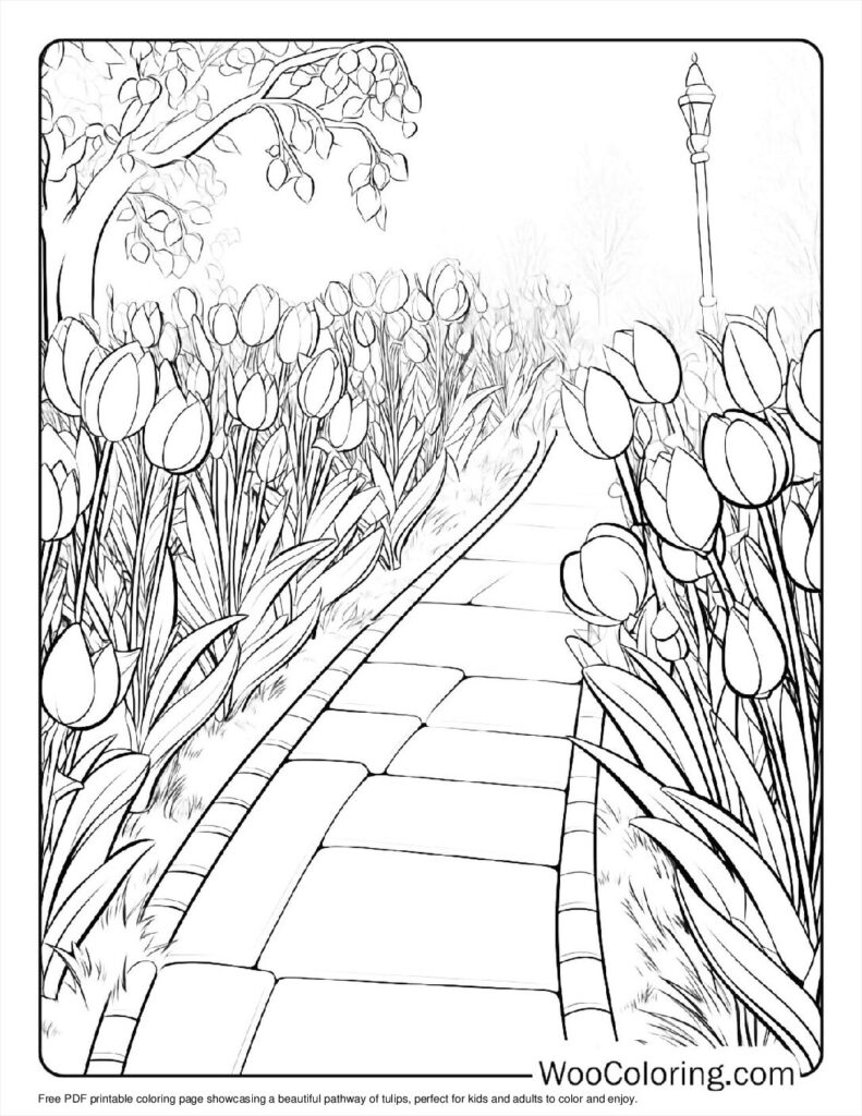100  Tulip coloring pages  Free PDF To Print  - 87