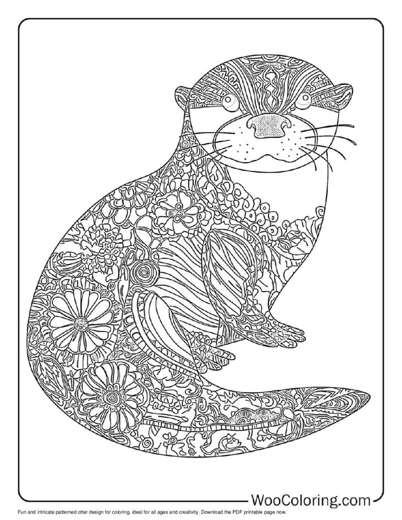 100  Otter coloring pages  Free PDF To Print  - 79