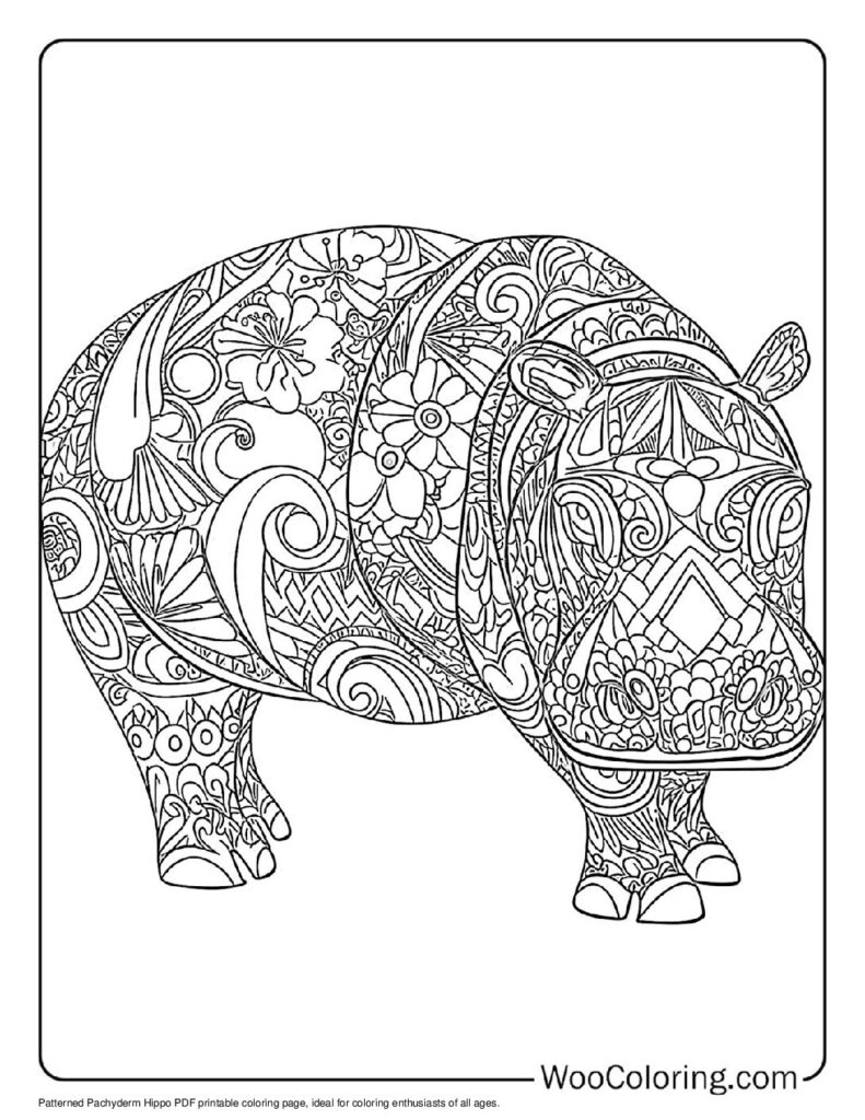 100  Hippo coloring pages  Free PDF To Print  - 30
