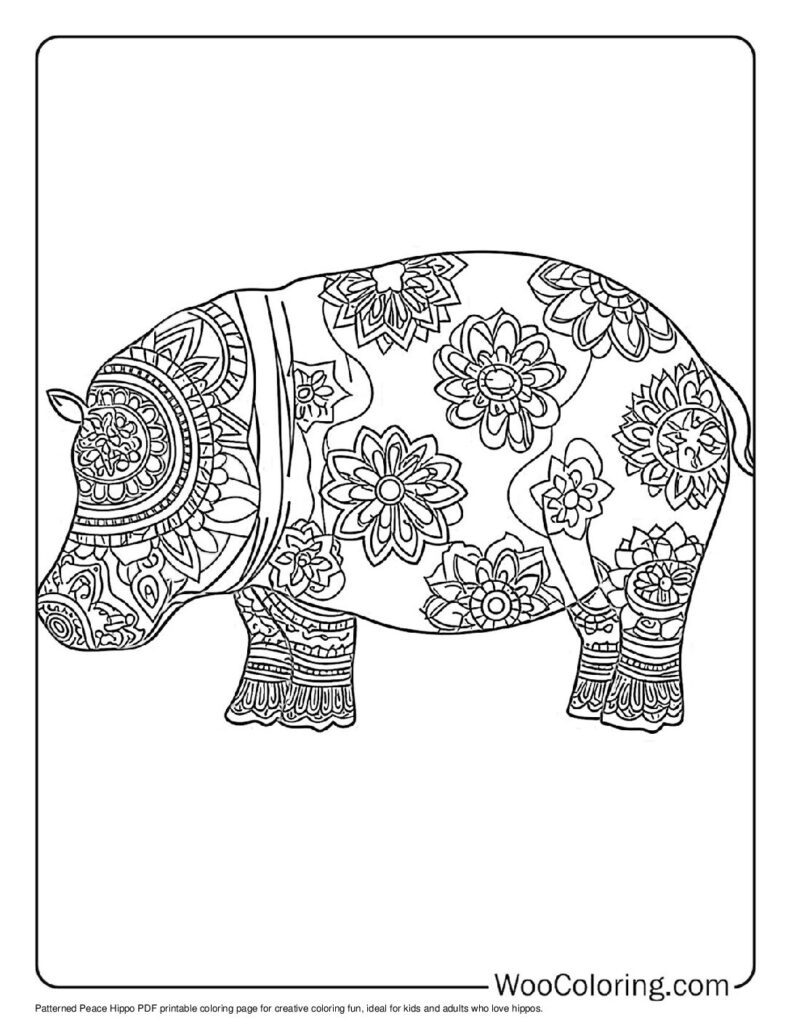 100  Hippo coloring pages  Free PDF To Print  - 82