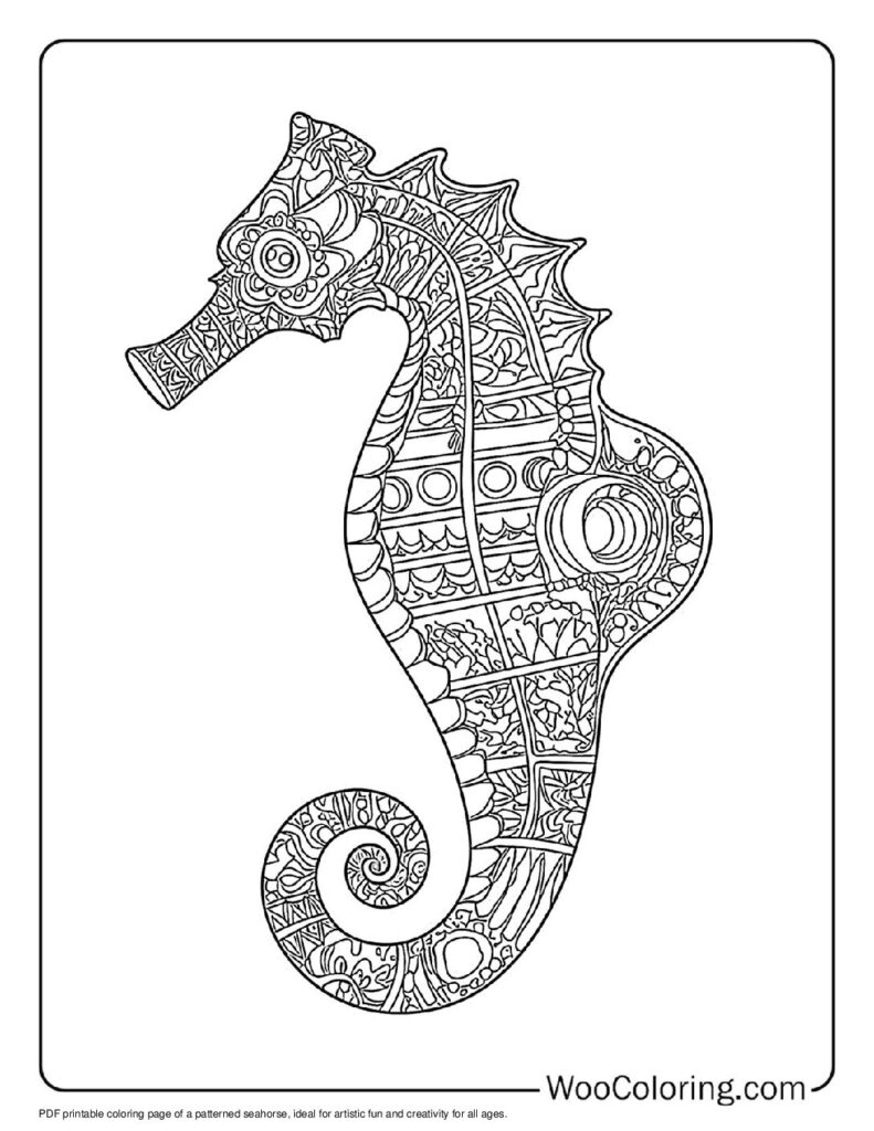 100  Seahorse coloring pages  Free PDF To Print  - 29