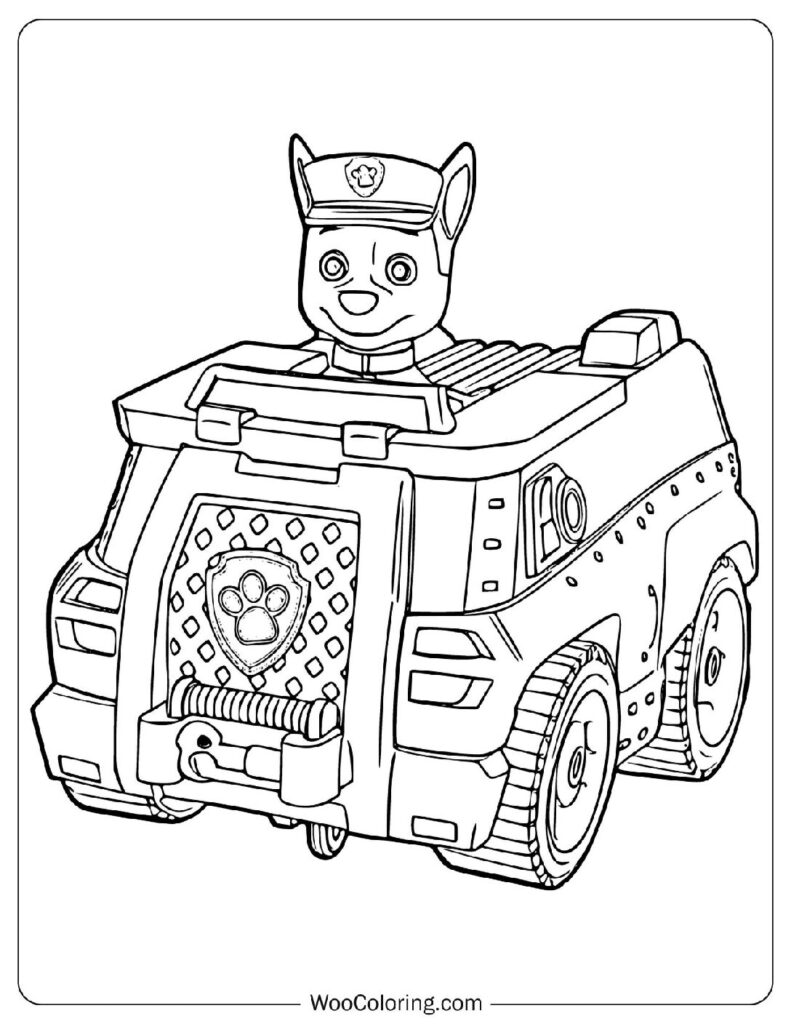 Paw Patrol Police Cruiser Coloring Page For Kids