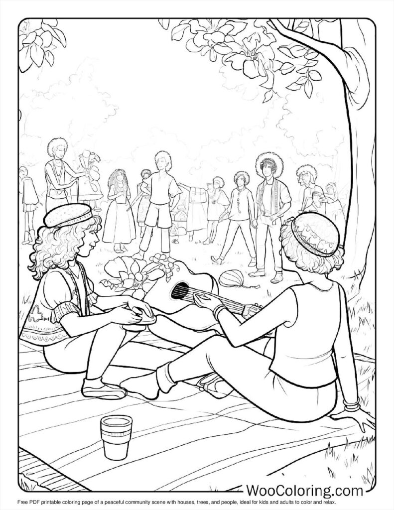 100  Hippie coloring pages  Free PDF To Print  - 56