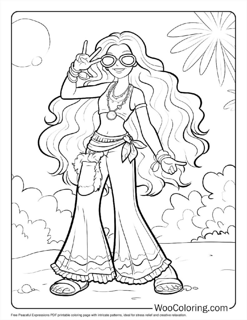 100  Hippie coloring pages  Free PDF To Print  - 98