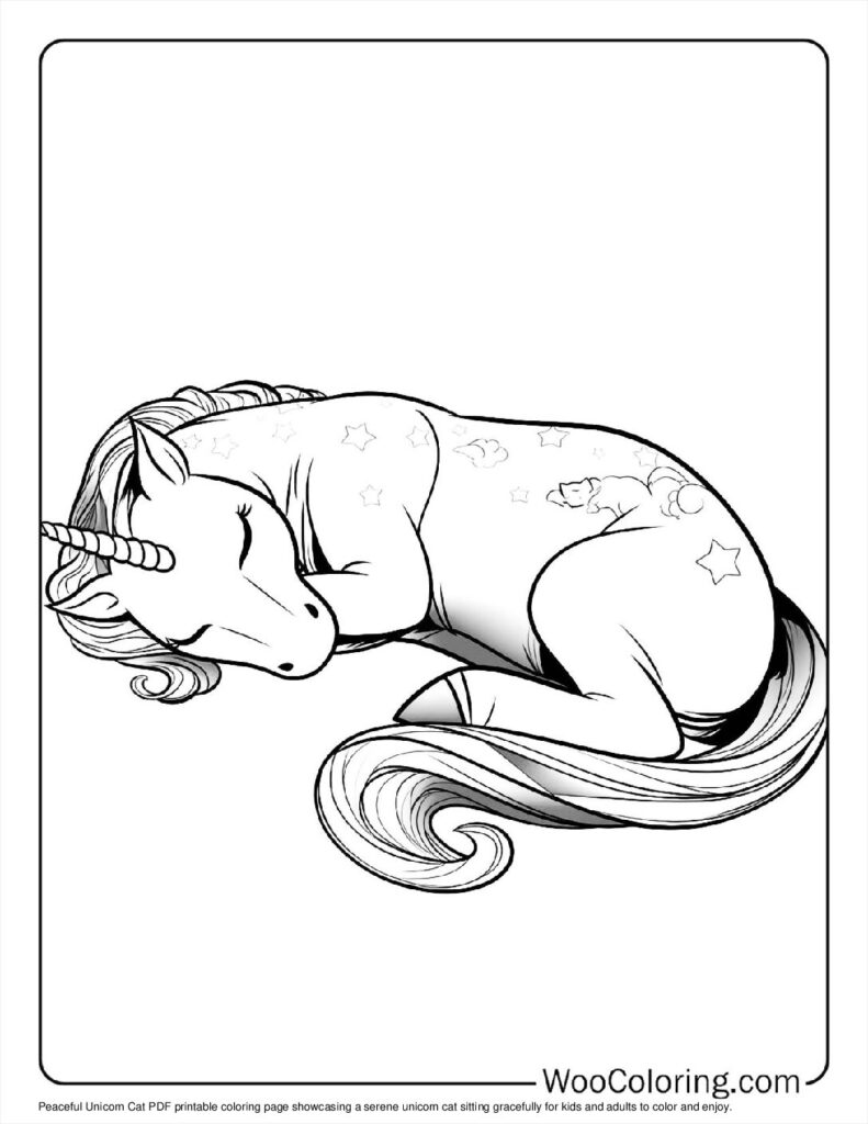 100  Unicorn Cat coloring pages  Free PDF To Print  - 27