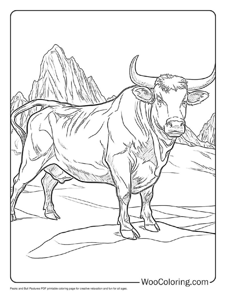 100  Bull coloring pages  Free PDF To Print  - 82