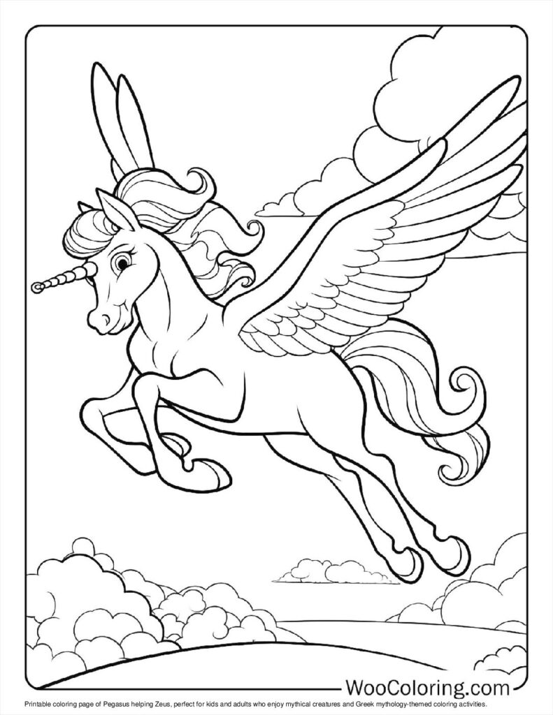 100  Pegasus coloring pages  Free PDF To Print  - 13