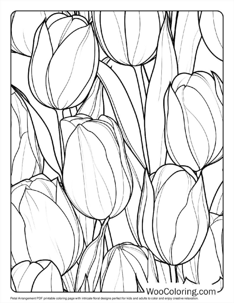 100  Tulip coloring pages  Free PDF To Print  - 30
