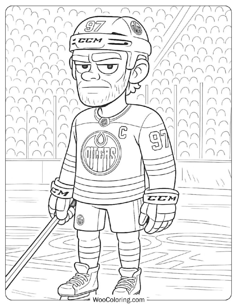 Picture to Color of Connor McDavid from the Edmonton Oilers