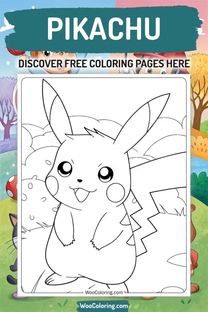 Pikachu coloring pages designs from TV Show