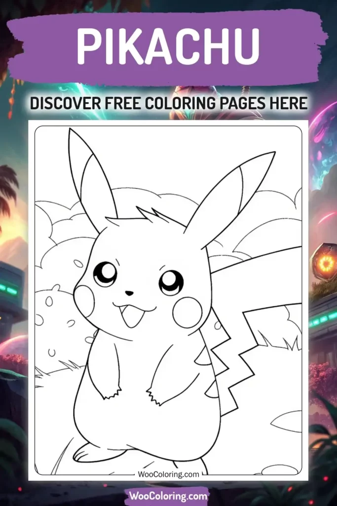 Pikachu coloring pages designs from video game
