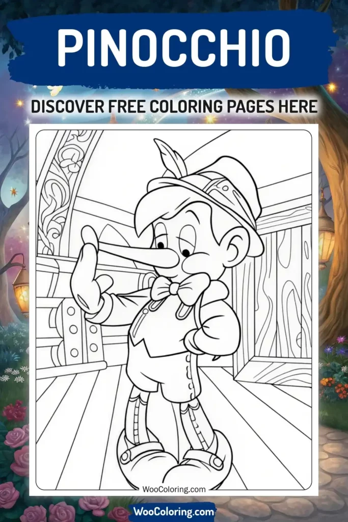 Pinocchio coloring pages designs from Disney