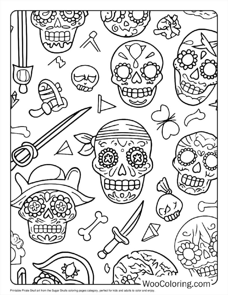 100  Sugar Skulls coloring pages  Free PDF To Print  - 41
