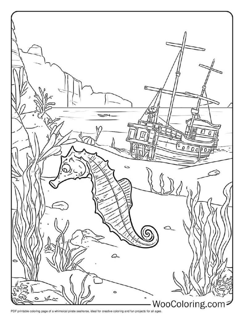 100  Seahorse coloring pages  Free PDF To Print  - 21