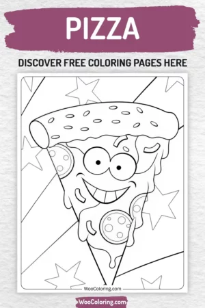 Pizza coloring pages designs for kids