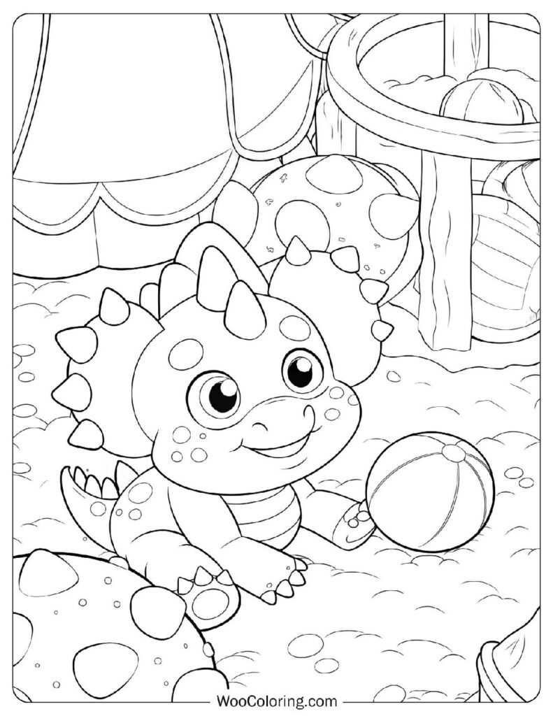 Playful Baby Triceratops at Playtime