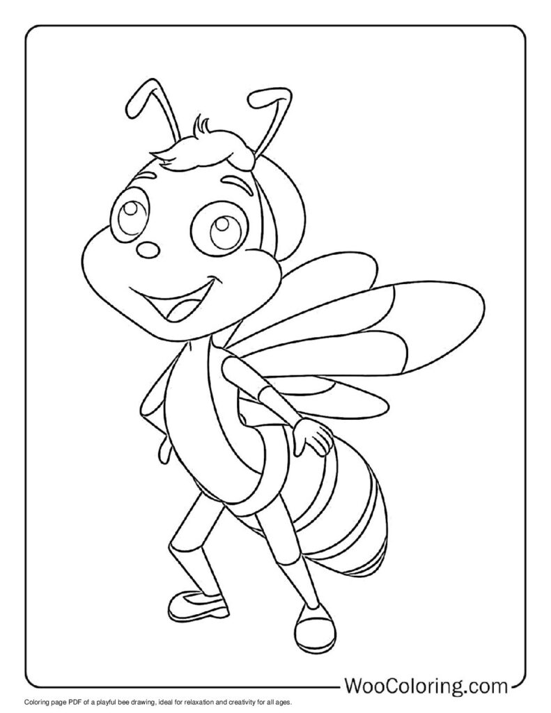 Playful Bee Drawing