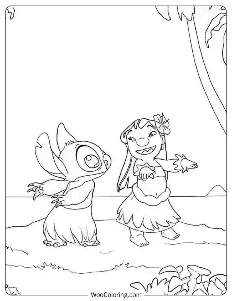 Playful Hula Dance with Lilo and Stitch