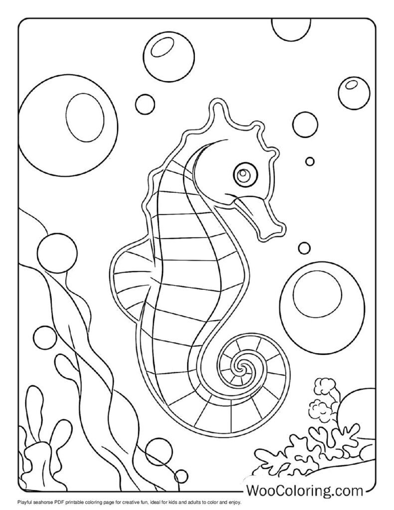 100  Seahorse coloring pages  Free PDF To Print  - 57
